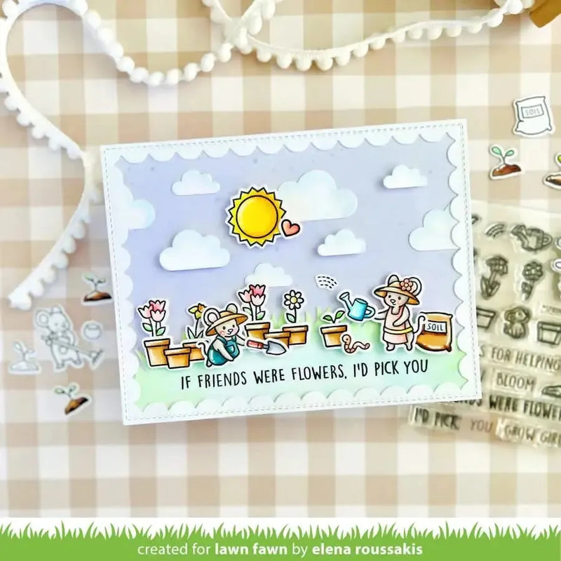 Lawn Fawn Clear Stamp Set - Garden Mouse