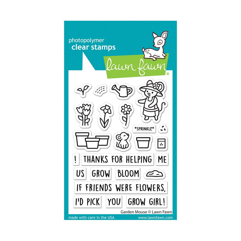Lawn Fawn Clear Stamp Set - Garden Mouse