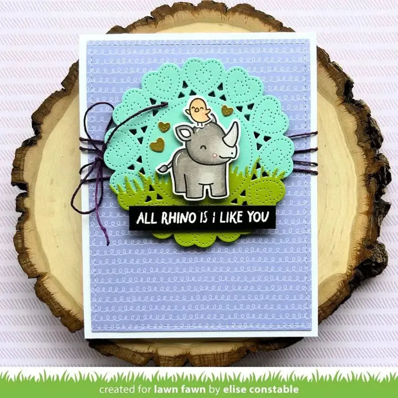 Lawn Fawn Clear Stamp Set - Rhino-Mite!