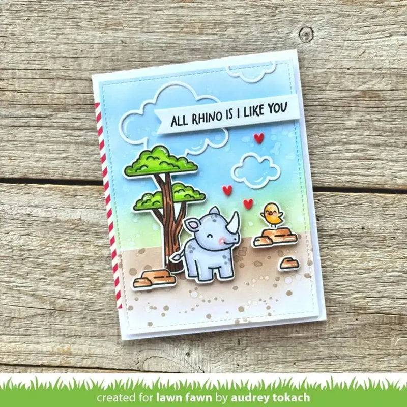 Lawn Fawn Clear Stamp Set - Rhino-Mite!