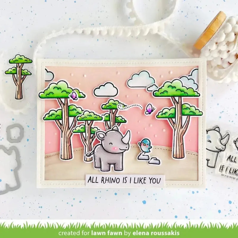 Lawn Fawn Clear Stamp Set - Rhino-Mite!