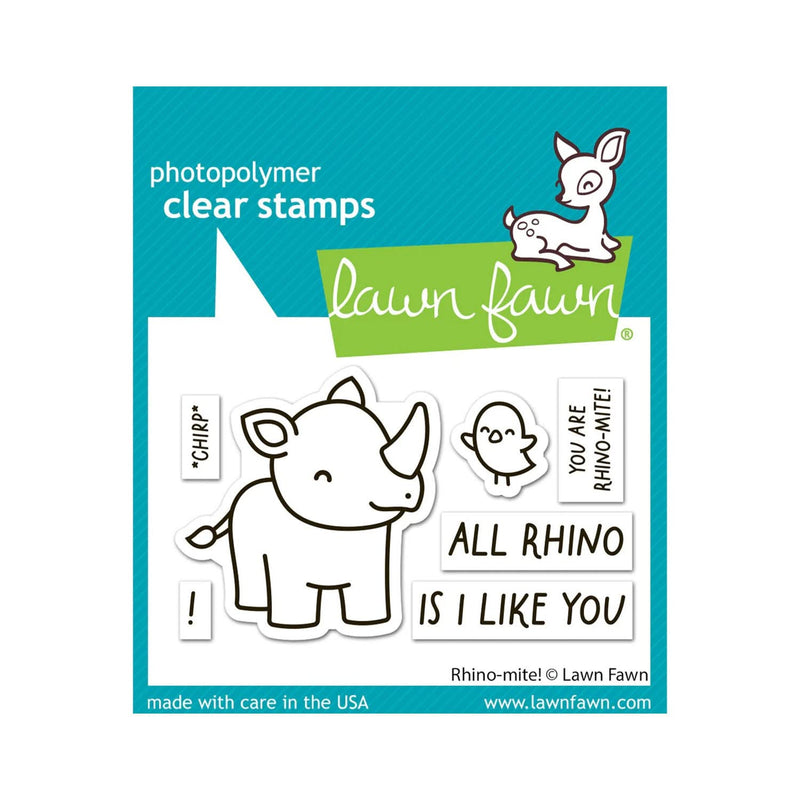 Lawn Fawn Clear Stamp Set - Rhino-Mite!