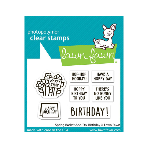 Lawn Fawn Clear Stamp Set - Spring Basket Add-On: Birthday