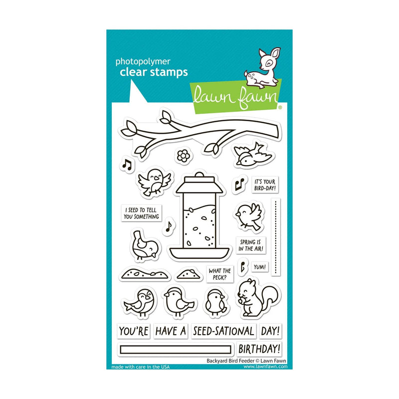 Lawn Fawn Clear Stamp Set - Backyard Bird Feeder