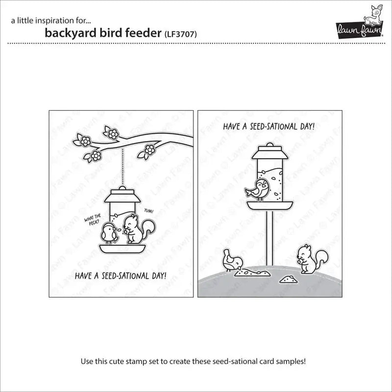 Lawn Fawn Clear Stamp Set - Backyard Bird Feeder