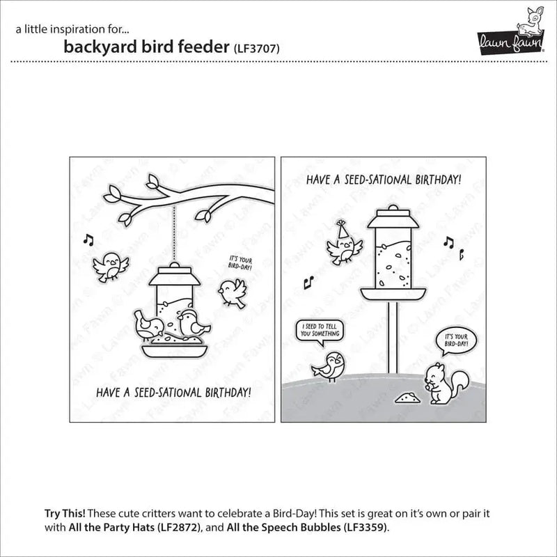 Lawn Fawn Clear Stamp Set - Backyard Bird Feeder