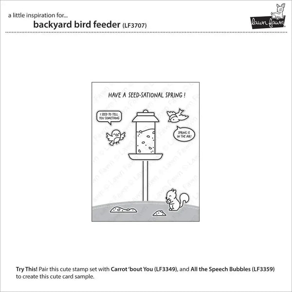 Lawn Fawn Clear Stamp Set - Backyard Bird Feeder