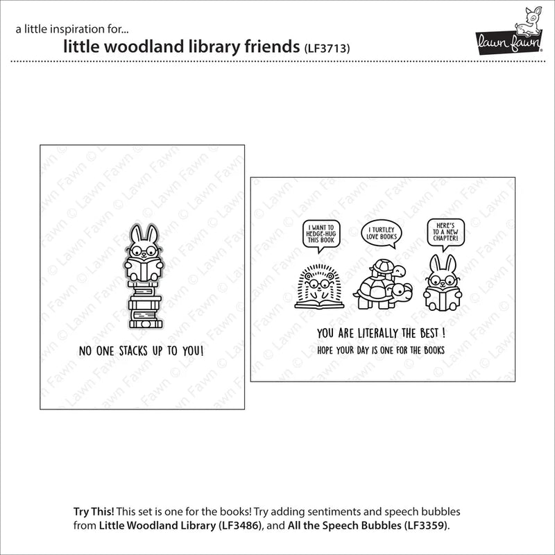 Lawn Fawn Clear Stamp Set - Little Woodland Library Friends