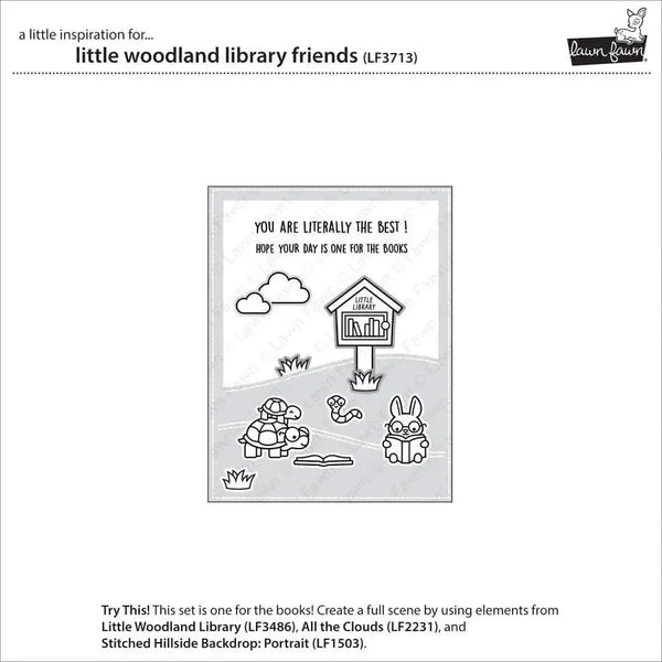 Lawn Clippings Colouring Stencils - Little Woodland Library Friends