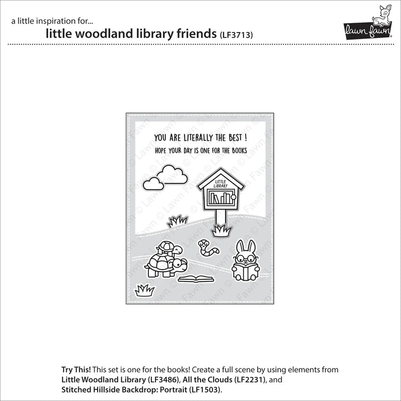 Lawn Fawn Clear Stamp Set - Little Woodland Library Friends