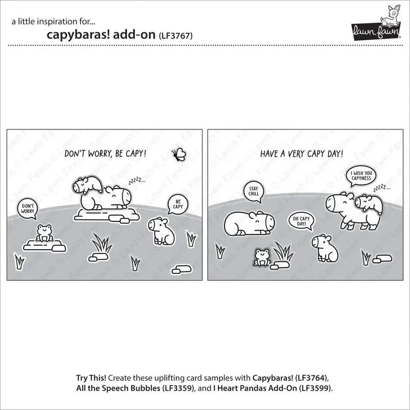 Lawn Fawn Clear Stamp Set - Capybaras! Add-On