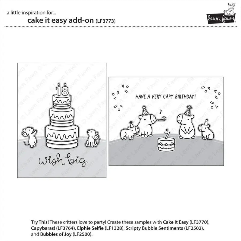 Lawn Fawn Clear Stamp Set - Cake It Easy Add-On