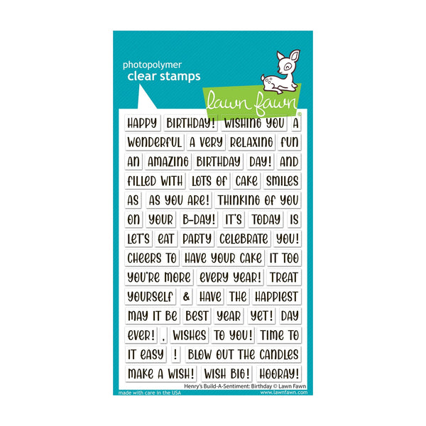 Lawn Fawn Clear Stamp Set - Henry's Build-a-Sentiment: Birthday