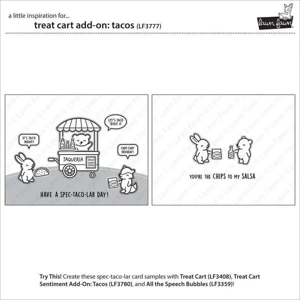 Lawn Fawn Clear Stamp Set - Treat Cart Add-On: Tacos