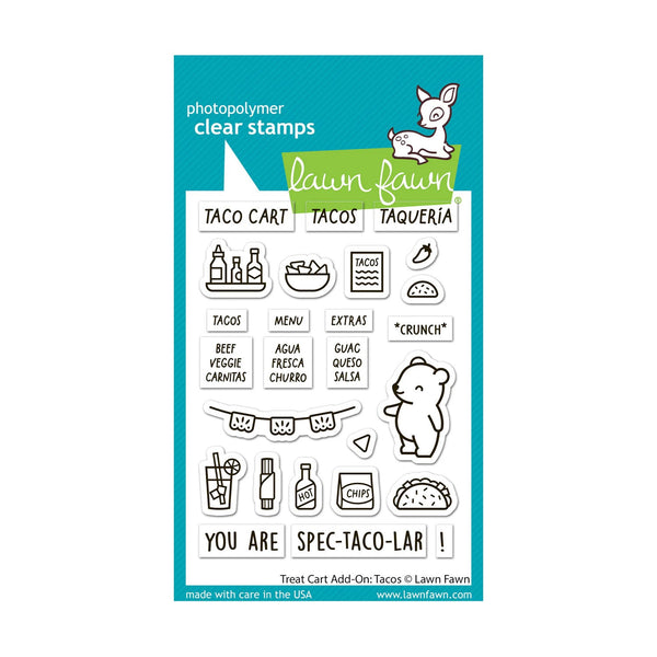 Lawn Fawn Clear Stamp Set - Treat Cart Add-On: Tacos
