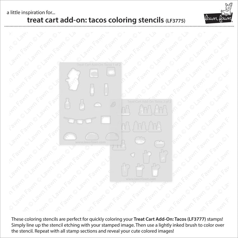 Lawn Clippings Colouring Stencils - Treat Cart Add-On: Tacos