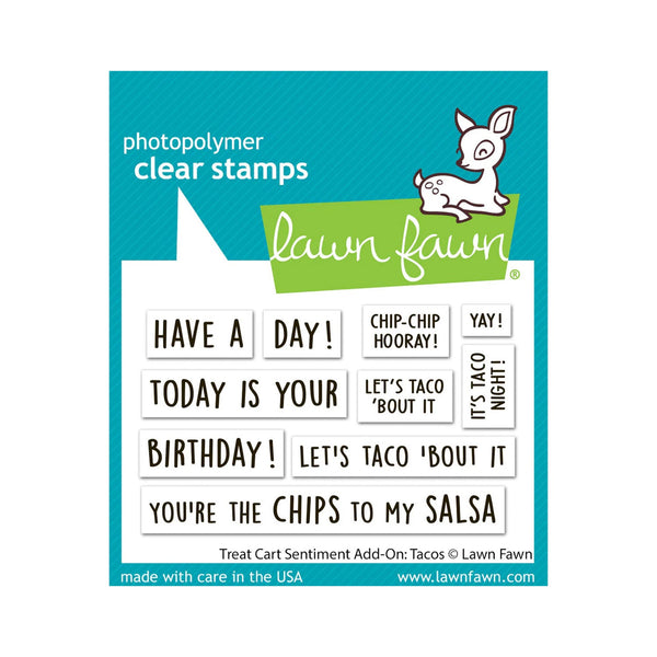 Lawn Fawn Clear Stamp Set - Treat Cart Sentimant Add-On: Tacos