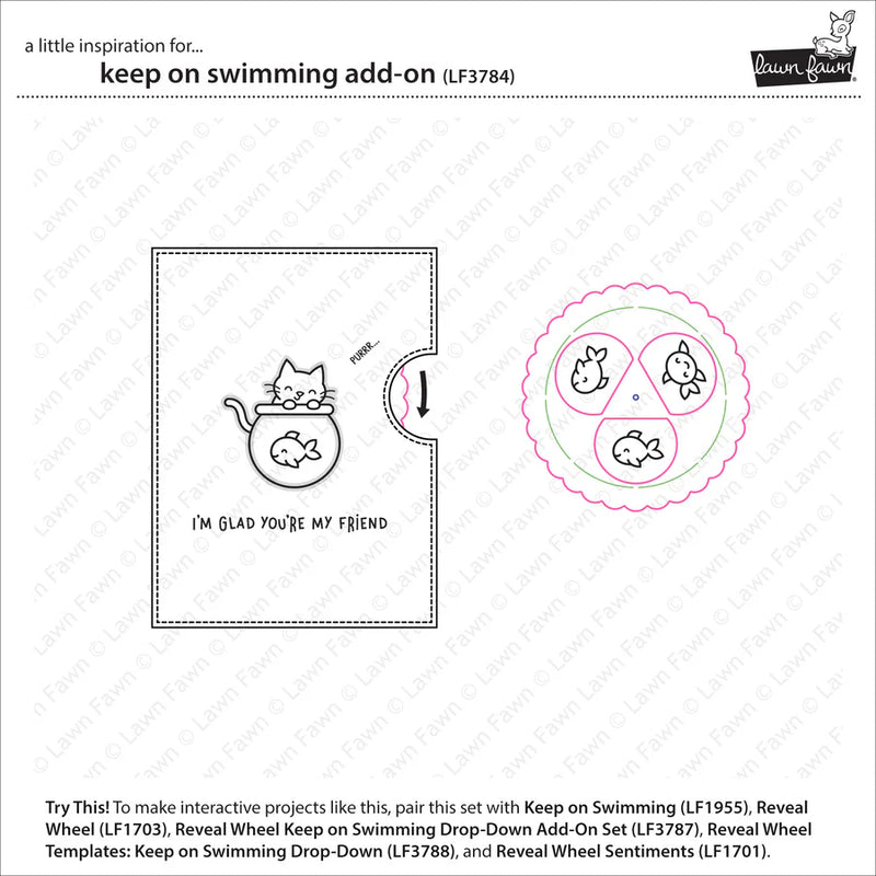 Lawn Fawn Clear Stamp Set - Keep On Swimming Add-On