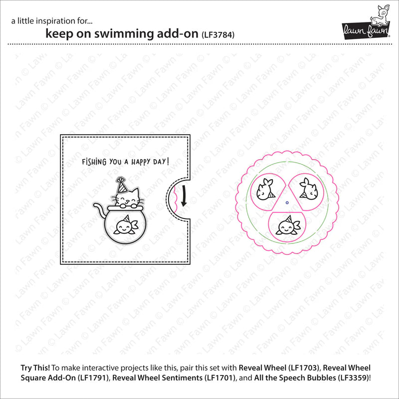 Lawn Fawn Clear Stamp Set - Keep On Swimming Add-On