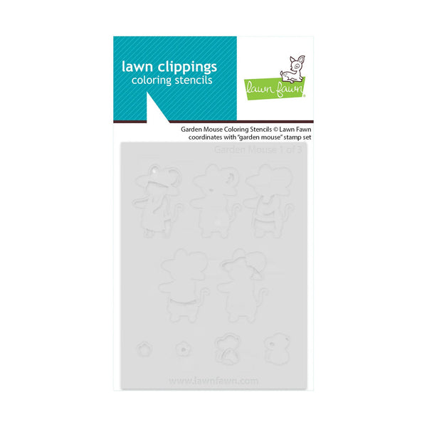 Lawn Clippings Colouring Stencils - Garden Mouse