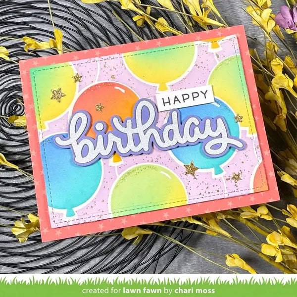 Lawn Clippings Stencils - Background Balloon