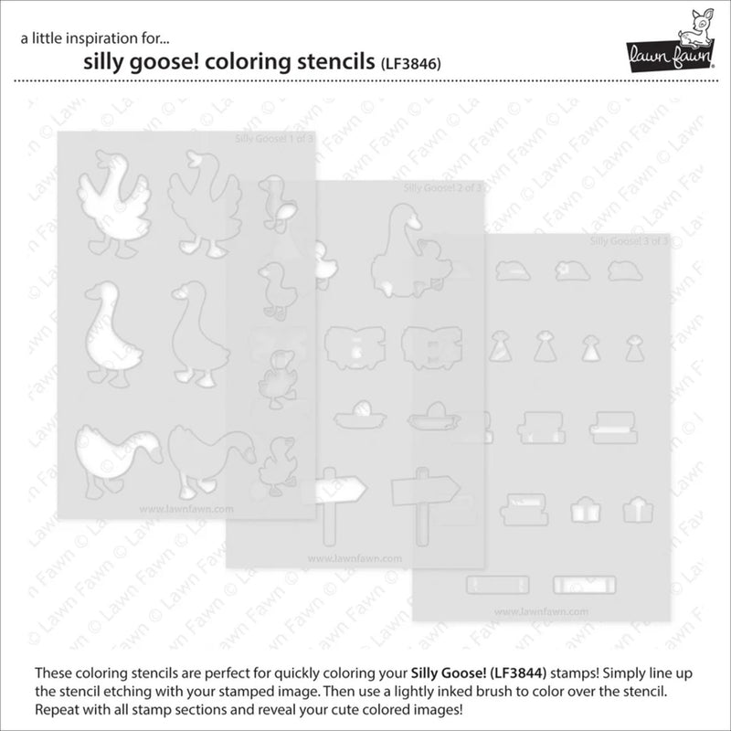 Lawn Fawn Colouring Stencil Set - Silly Goose!