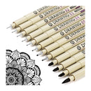 Poppy Crafts Fineliner Pens - Archival Black Ink 12 Pack