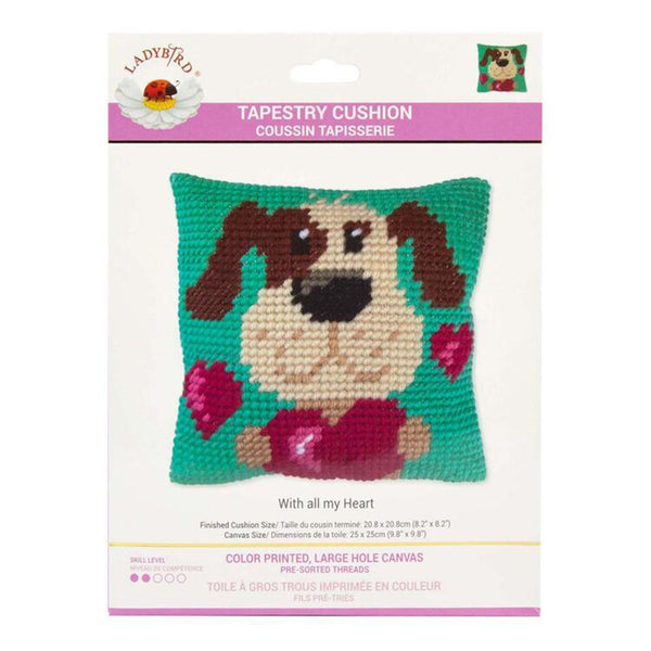 Lady Bird Designs Sudan Tapestry Cushion Kit 10" x 10" - With All My Heart