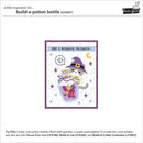 A product listing page showing a Halloween-themed card design sample titled 'build-a-potion bottle' with the text 'HAVE A MEWDIGITAL HALLOWEEN!' and an illustration of a cat in a witch hat inside a potion bottle. The page includes branding for 'Barnes & Noble' and product code LF4207.