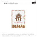 A product information card for a gingerbread-themed craft decal or paper design. The central design shows a gingerbread house with a gingerbread person, the text 'HAVE A SWEET CHRISTMAS!', and five gingerbread figures along the bottom, framed by a plaid border.