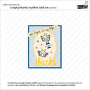 A product information card for a scrapbooking add-on. The top text reads 'a little inspiration for.