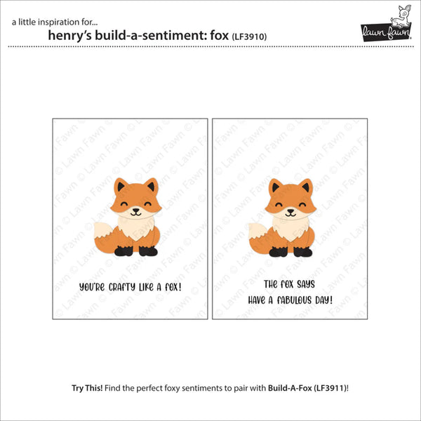 Lawn Fawn Clear Stamp Set - Henry’s Build A Sentiment: Fox