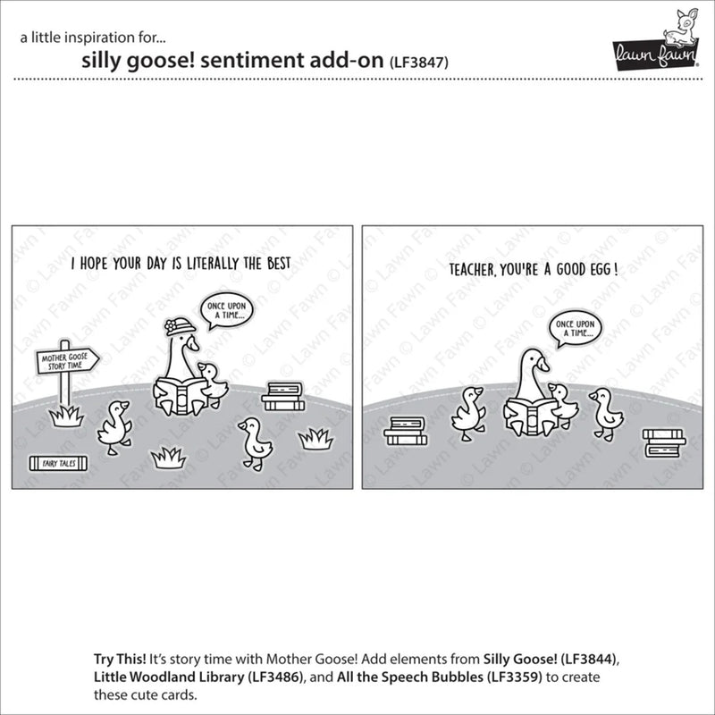 Lawn Fawn Clear Stamp Set - Silly Goose! Sentiment Add-On