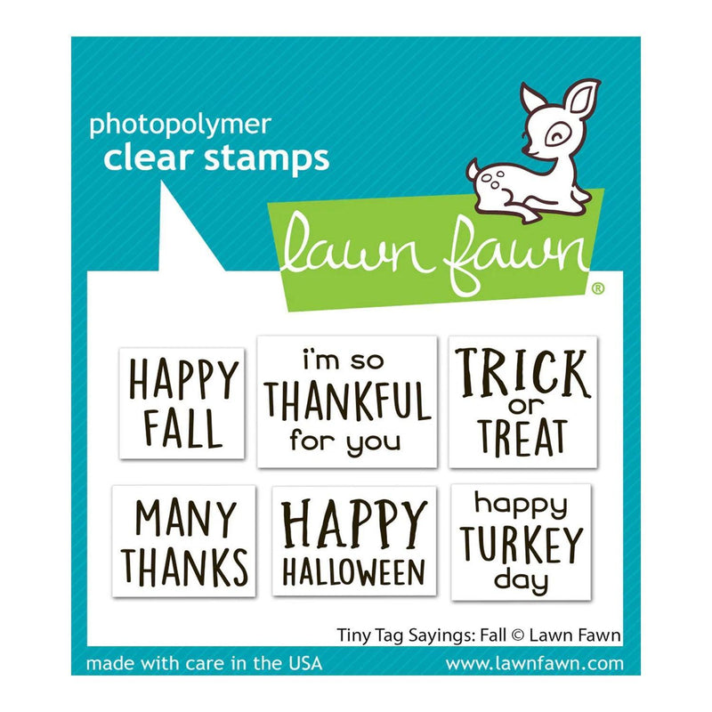 Lawn Fawn Clear Stamp Set - Tiny Tag Sayings: Fall