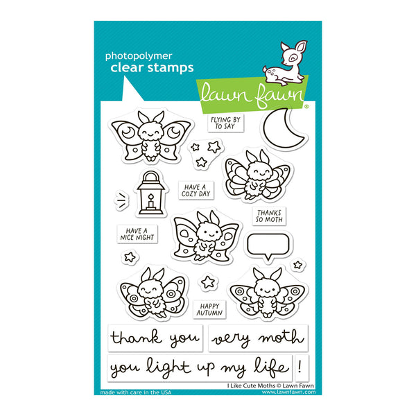 Lawn Fawn Clear Stamps - I Like Cute Moths