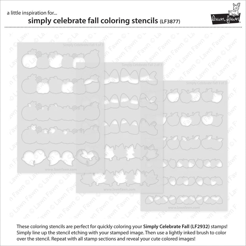 Lawn Fawn Colouring Stencil Set - Simply Celebrate Fall