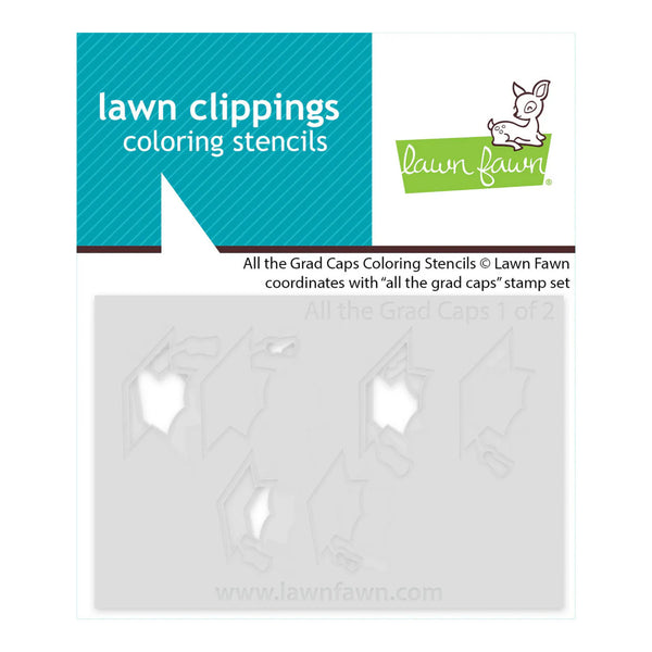 Lawn Fawn coloring stencil packaging with brand logo on a white background