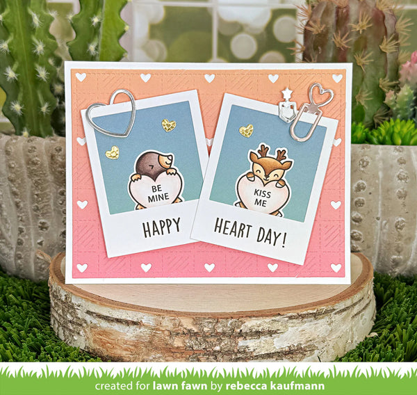Lawn Fawn Dies - Checkered Hearts Backdrop: Landscape