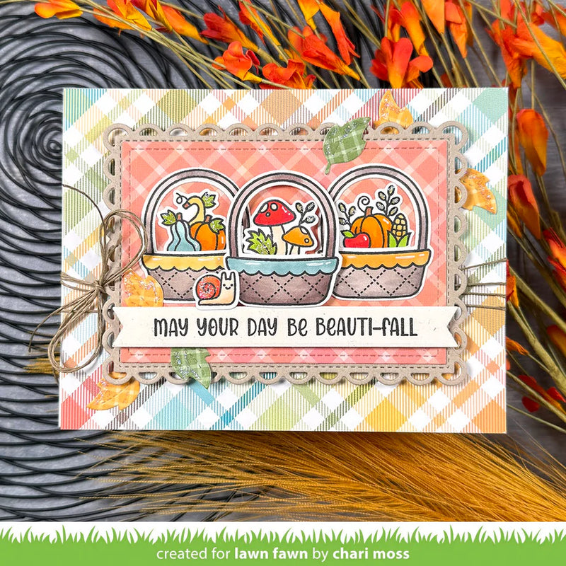 Lawn Fawn Clear Stamp Set - Henry's Build A Sentiment: Fall