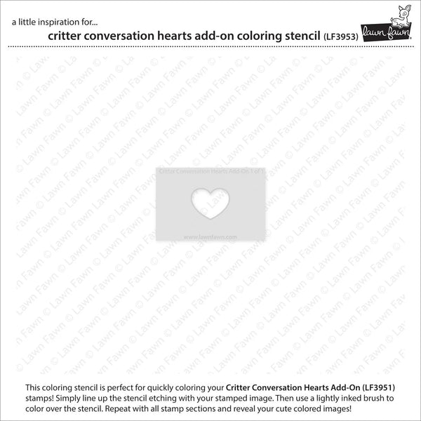 Lawn Fawn Colouring Stencils - Critter Conversation Hearts Add-On