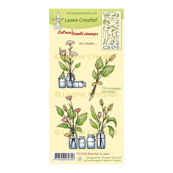 Leane Creatief Combi Clear Stamp - Branches & Vases