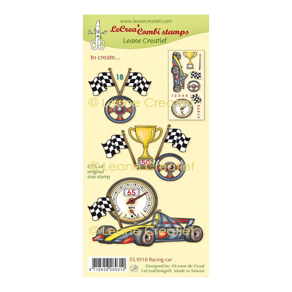Leane Creatief Combi Clear Stamp - Racing Car