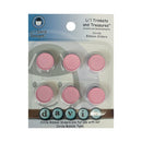 Li'l Davis Designs - Circle Ribbon Sliders - Light Pink 6/Pkg