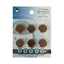 Li'l Davis Designs - Circle Ribbon Sliders - Brown 6/Pkg