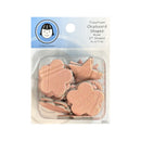 Tinseltown Chipboard Shapes Rose set in clear plastic packaging with a blue header card. The set contains 27 glittery rose chipboard shapes in various forms like stars, leaves, and flowers.