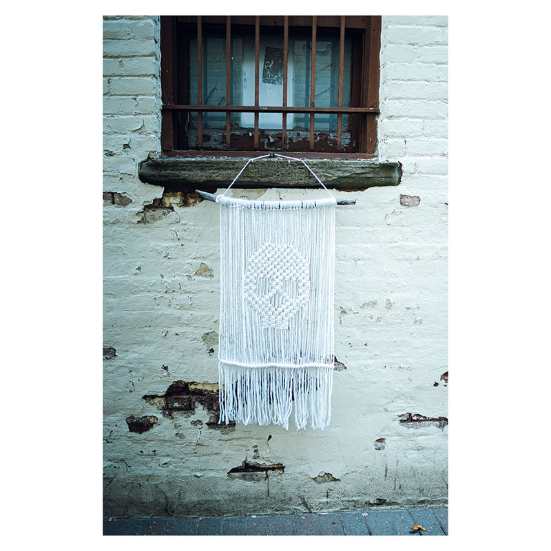 Lion Brand Free Pattern - Wool-Ease Quick & Thick - Macrame Skull Wall Hanging