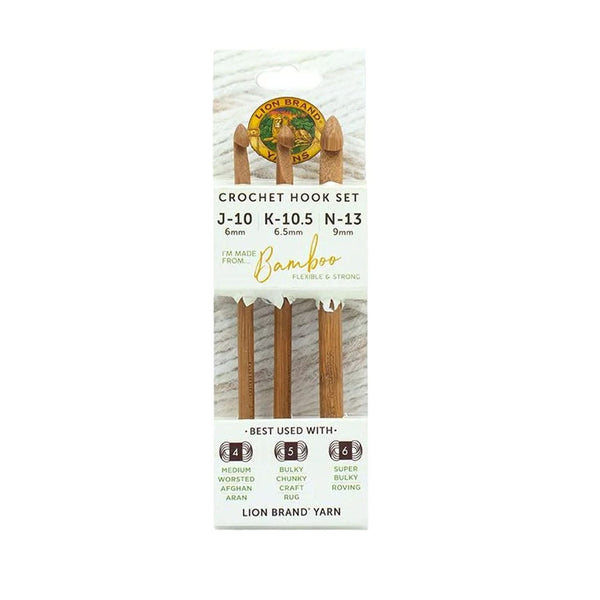 Lion Brand Bamboo Crochet Hooks Set (Sizes J-K-N)