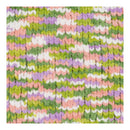 Multicolored textured fabric with a pattern of green, pink, and purple.