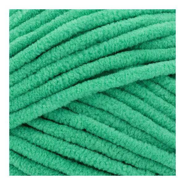 Close-up of green textured yarn