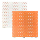 Luxe Designs 12"x12" Double Sided Cardstock - Simple Calico - Orange.
Side one - White with Orange Dots.
Side two - Orange with white dots.